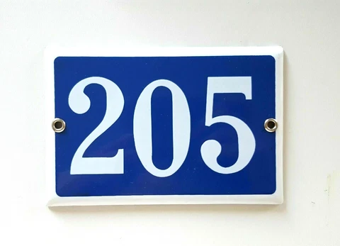 Vintage French house number 205 enamel sign for door gate wall street portal Cover