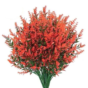 10X Bundles Artificial Flowers Plastic Fake Outdoor Plants Faux UV Resistant Hot - Picture 1 of 16