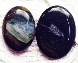 Natural Green Jasper Total 84.75 Ct 2 Pieces Oval Shape Certified Loose Gemstone - Picture 1 of 6