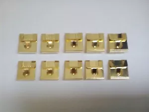 10 x Brass Plated Single Clip Saw Tooth Over Hangers 3 mm Board Picture Frame - Picture 1 of 3