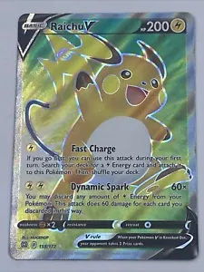 JCC Pokémon: Raichu V 158/172 Espada y Escudo Estrellas Brillantes Holo Raro Arte Completo - Imagen 1 de 6
