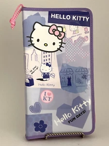 Hello Kitty Puffy Vinyl Zippered 48 CD/DVD case holder pink purple 2004 Sanrio - Bild 1 von 9