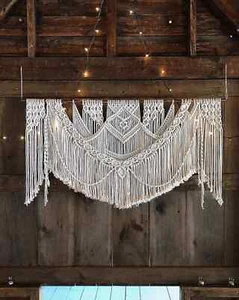 Arte contemporáneo hecho a mano de macramé decoración de boda arco telón de fondo arte de pared. - Imagen 1 de 4