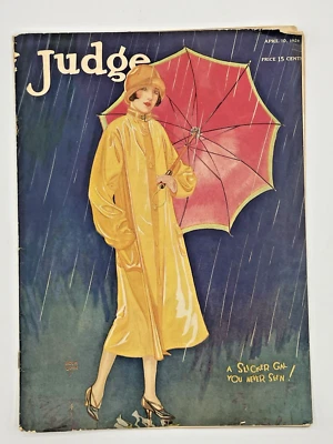 Judge Magazine April 10, 1926: “A Slicker Gal You Never Seen!” Art Deco Cover - Image 1 of 3