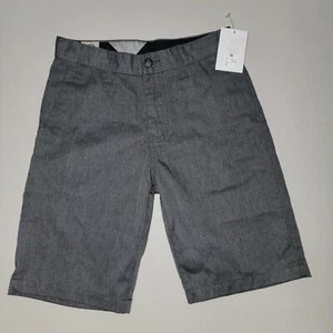 Volcom Youth 26" Size 12 Charcoal Gray Grey NWT Chino Shorts - Picture 1 of 6