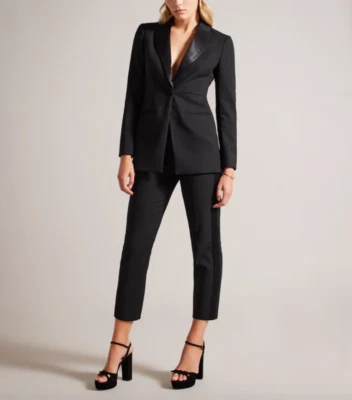 Blazer Ted Baker London para mujer negro Ariaal de un solo pecho talla 1/US 4 NUEVO CON ETIQUETAS 425 $ Foto 1 de 4