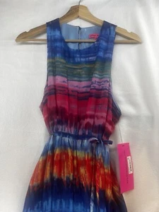 NWT Betsey Johnson Maxi dress tie-dye chiffon maxi dress Size 10 - Picture 1 of 9