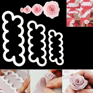 3D ROSE Flower Cake Cutter Fondant Icing Decorating Mould Sugarcraft *UK SELLER* - Picture 1 of 6