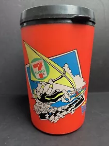 Vintage Summer Saver Gulp 7/11 Insulated Aladdin 52 oz Drink Travel Mugs Neon - Picture 1 of 8