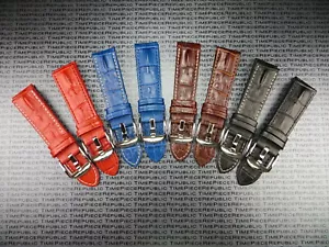 22mm Hornback Leather Watch Band Black Brown Leather Strap for IWC Red Blue - Picture 1 of 42
