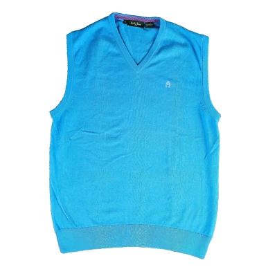 Bobby Jones Men's M Blue Golf Sweater Vest Embroidered Logo Peruvian Pima Cotton - Image 1 of 4