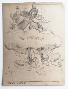 Don Hesse Political Cartoon Pencil Drawing Ayatollah Iranian Revolution 1979 - Picture 1 of 1