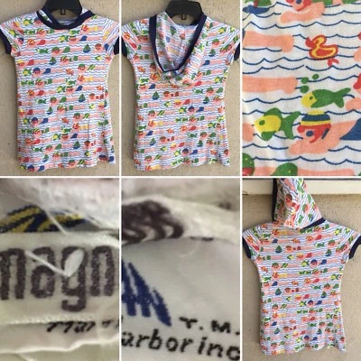 Traje de baño vintage traje de baño cubierta de encubrimiento TM Harbor Inc I Magnin estampado de natación 7 Foto 1 de 4