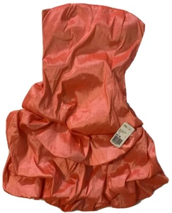 Forever 21 Coral Pink Cocktail Strapless Mini Dress Small Women’s Juniors - Picture 1 of 12