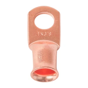5 Pack 1 AWG 3/8" Ring Battery Cable End Terminal Lugs Bare CopperNon-Insulated - Picture 1 of 4