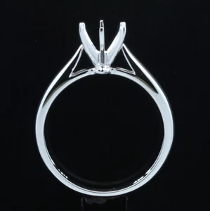 SOLITAIRE RING ROUND CUT 5.5-6.5MM 925 SILVER SEMI MOUNT RING ENGAGEMENT RING - Picture 1 of 5