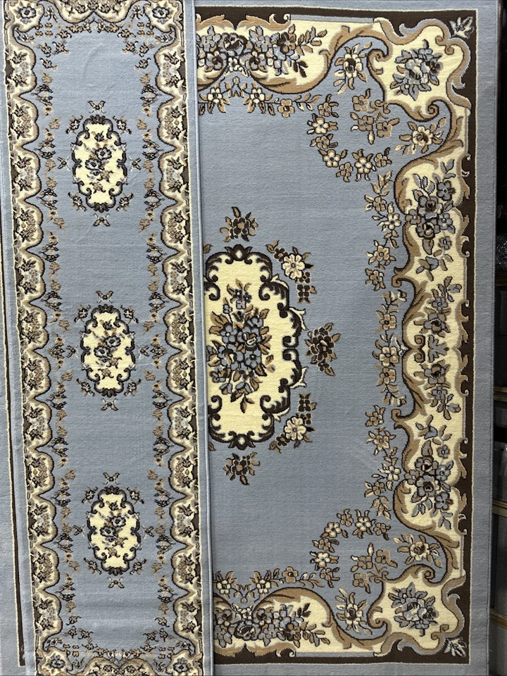 5x8 Area Rug Modern Elegant With Matching Runner - Image 1 of 2