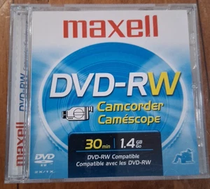 Maxell DVD-RW Camcorder Blank Disc - 30 Min (1.4 GB) - 2 Pack - Picture 1 of 2