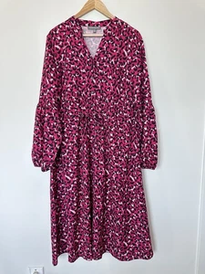 Kate & Mallory Womens 1X Pink Printed Patterned Long Sleeved Maxi Dress - Picture 1 of 4