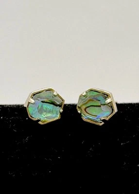 Серьги-гвоздики KATE SPADE из шестиугольника с полудрагоценным абалоном серебристые - Изображение 1 из 4