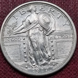1917 Standing Liberty Quarter 25c BU UNC UNCIRCULATED FH FULL HEAD Type 1 #93377 - Picture 1 of 2