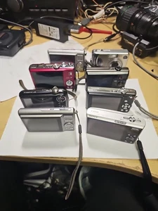 Restposten 8 x gemischte digitale Kompaktkameras - Nikon, Panasonic, Samsung, Sony, Casio. - Bild 1 von 23