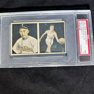 1951 Berk Ross Doubles Eddie Waitkus 3-9 & Paul Unruh 3-11 PSA 7 - Picture 1 of 2