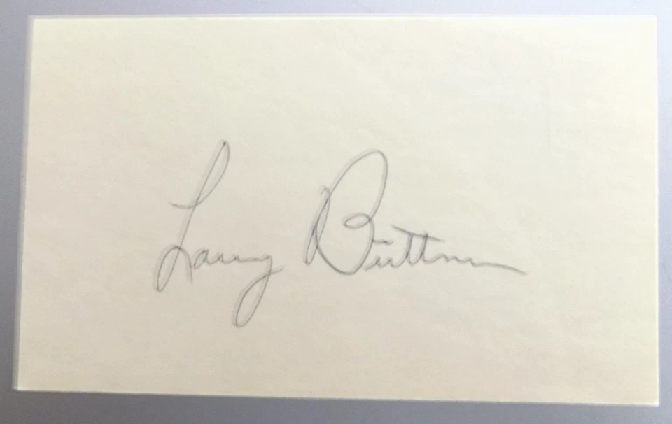 Larry Biittner Hand-Signed Index Card - Image 1 of 1