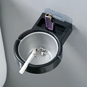 Edelstahl + ABS Wandaschenbecher WC Bad Aschenbecher Ständer robust - Bild 1 von 12