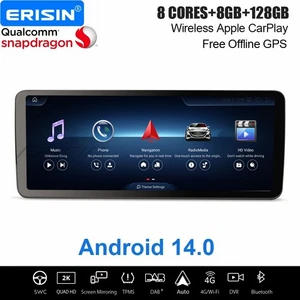 Radio Coche 12,3" 8+128GB Android 14 Carplay Navi Mercedes Clase C/GLC W205 X253 - Imagen 1 de 24
