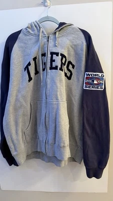Sudadera con Capucha Cremallera Completa Detroit Tigers 2006 con Parche en Manga Serie Mundial Foto 1 de 2