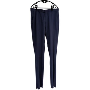 Tommy Hilfiger pantaloni eleganti bassi uomo taglia 34 blu navy pantaloni piatti davanti - Foto 1 di 10