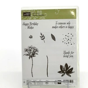 Stampin' Up! Avant Garden Cling Stamps Birthday Thank You Flower Leaves 143272 - Picture 1 of 10