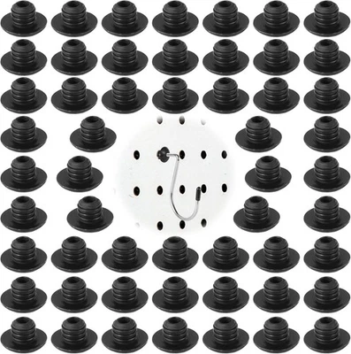 120PCS Pegboard Hook Locks Clips for 1/4" Peg Board Organizer Stop Hooks Black - Image 1 of 3