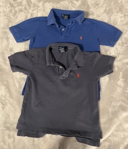 VTG Polo Ralph Lauren Toddler Boys Shirt Collared Short Sleeve (2) Polo Blue 4T - Picture 1 of 6
