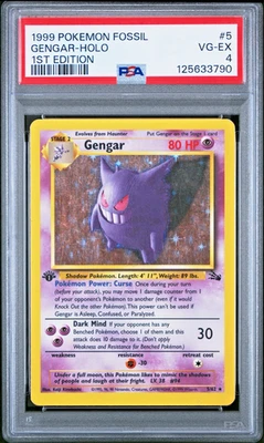 PSA 4 1ST EDITION 1999 Pokemon Fossil Gengar Holo 5/62 Holo Foil WOTC - Image 1 of 2