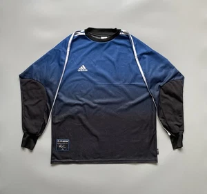 Maglia maglia blu vintage Adidas O. Kahn portiere calcio calcio taglia L - Foto 1 di 17