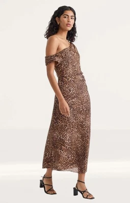 Vestido midi con estampado de leopardo estampado animal Nobody's Child para mujer PVP £110 Foto 1 de 4