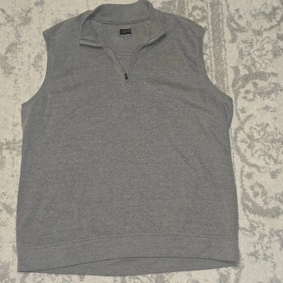 Chaleco Suéter de Golf Greg Norman Para Hombres XXL Gris 1/4 Cremallera Bordado Sin Mangas Foto 1 de 4