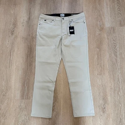 DKNY Mens Stanton Slim Fit Ultimate Stretch 5 Pockets Pants Pumice Various Sizes - Image 1 of 4