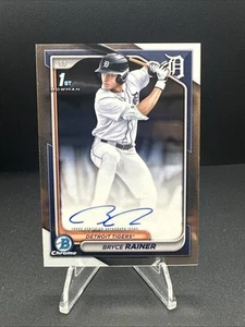 2024 1st Bowman Draft Chrome #CPA-BR Bryce Rainer Auto RC Tigers - Picture 1 of 8