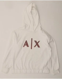ARMANI EXCHANGE Mens Graphic Hoodie Jumper Medium White Cotton CJ19 - Picture 1 of 3