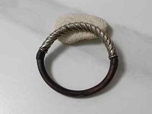 Twist-shaped silver wrapped half rattan ring bracelet - Picture 1 of 4