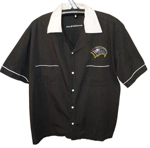 Vintage WIZARDS OF THE COAST Retro Bowling Shirt Herren Größe LARGE Schwarz RAR - Bild 1 von 16