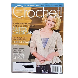 Crochet! Magazine March 2010 Cardigan Sweaters Shawls Skirt Scarves Throw Hat - Bild 1 von 18
