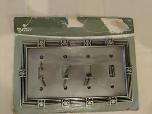 Brushed Satin BRAINERD Gallery 4 toggle quad switch #64461 Brushed Satin Pewter - Picture 1 of 5