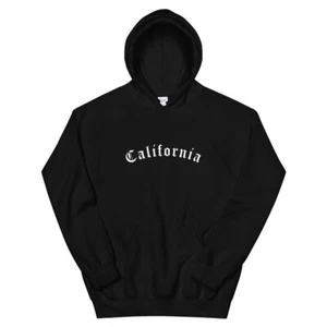 Sudadera con capucha de texto inglés antiguo de California, guión de Los Ángeles gángster guión gangsta - Imagen 1 de 3
