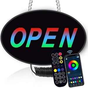 LED Open/Closed Sign, 11.6×7.4inch RGB RF/APP Remote Control With 16 Modes - Picture 1 of 8