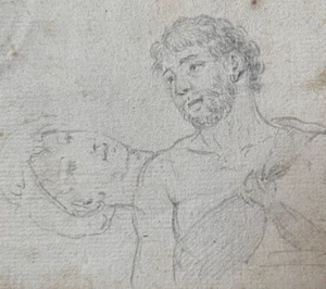 Antique Pencil Original 19th century Drawing People Portrait - Picture 1 of 8