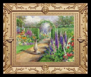 Cuadro artístico miniatura de casa de muñecas con jardín de flores 8312 - Imagen 1 de 1